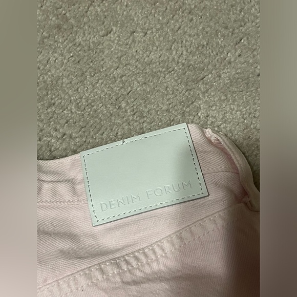 Aritzia x Denim Forum light pink high-waisted wide leg jeans - Picture 6 of 8